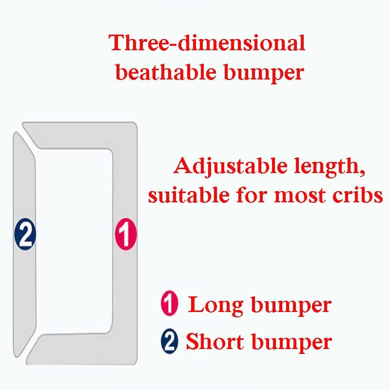 2Pcs/Set Baby Mesh Crib Bumper Breathable Summer Infant Bedding Bumpers Newborn Cot Sets Bed Around Protector