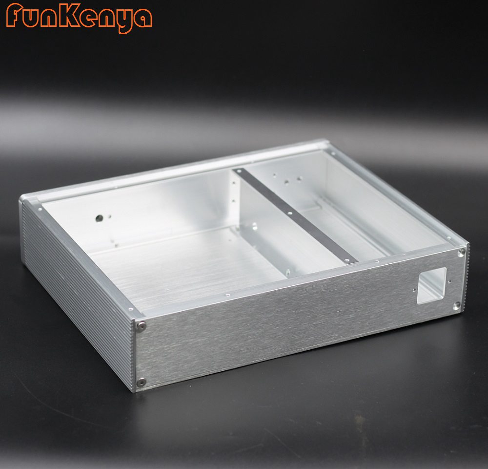 320x70x248mm Hifi Power Amplifier Chassis DIY Anodized Aluminum Earphone Music Box Prea Amp Housing Rear Class Partition Shell