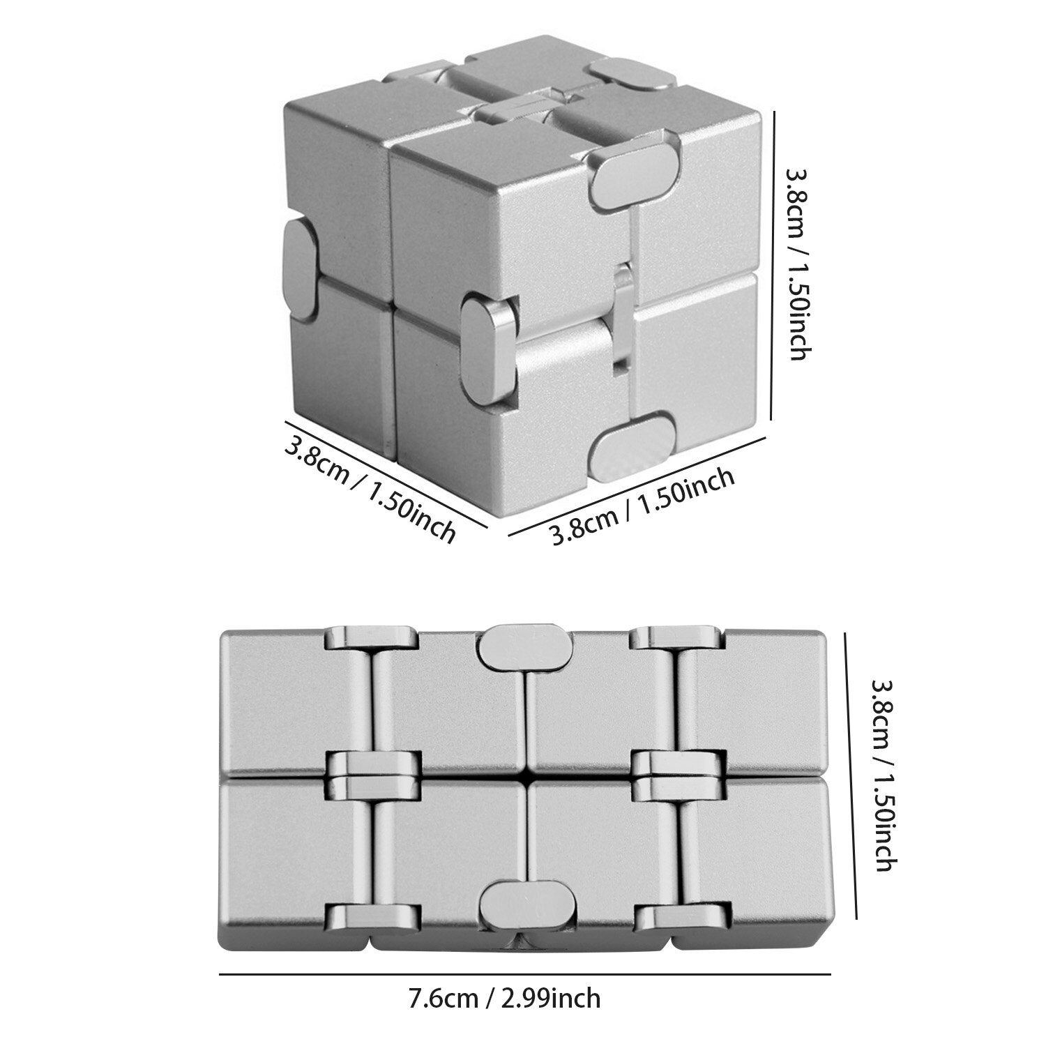 Funny Aluminium Oneindige Cube Vinger Speelgoed voor Kids Volwassenen Stress Angst Relief