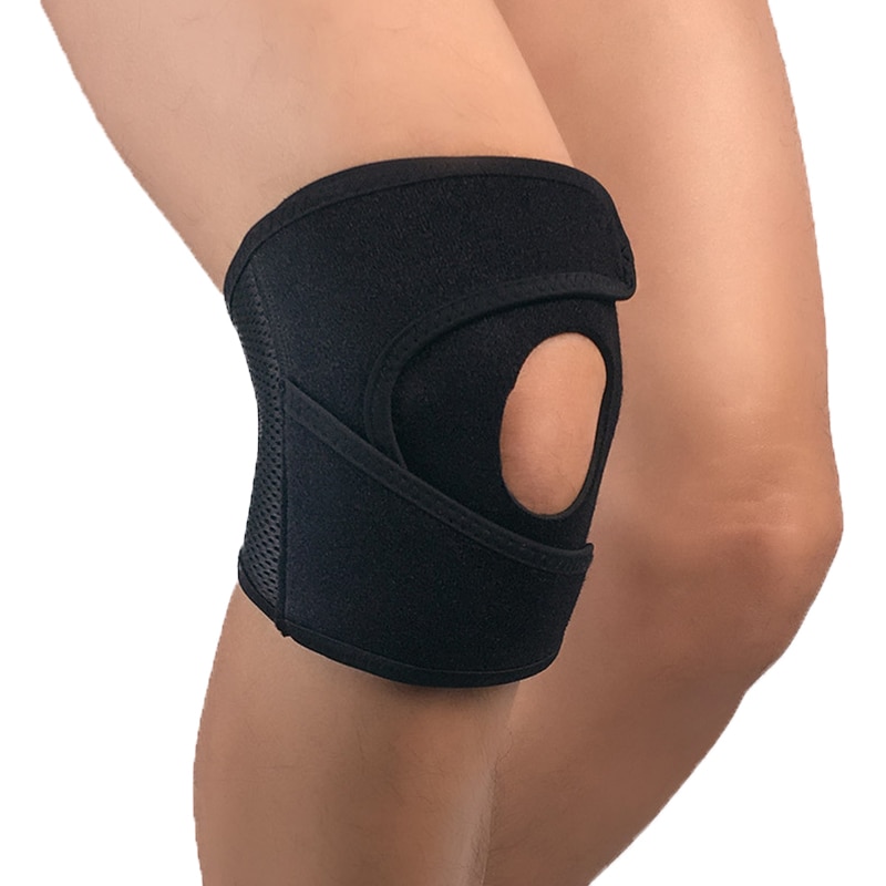 1 pc knæstøtter knæbeskyttere justerbar knærem patellar senebånd bøjle beskyttende puder sport safrty fit fitness løb