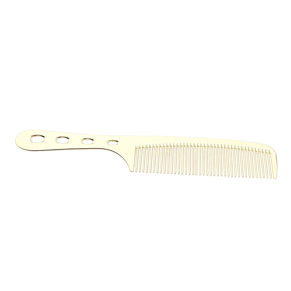 Lightweight Space Aluminum Antistatic Haircutting Styling Hairdressing Barber Comb, 8.5 inches: Golden