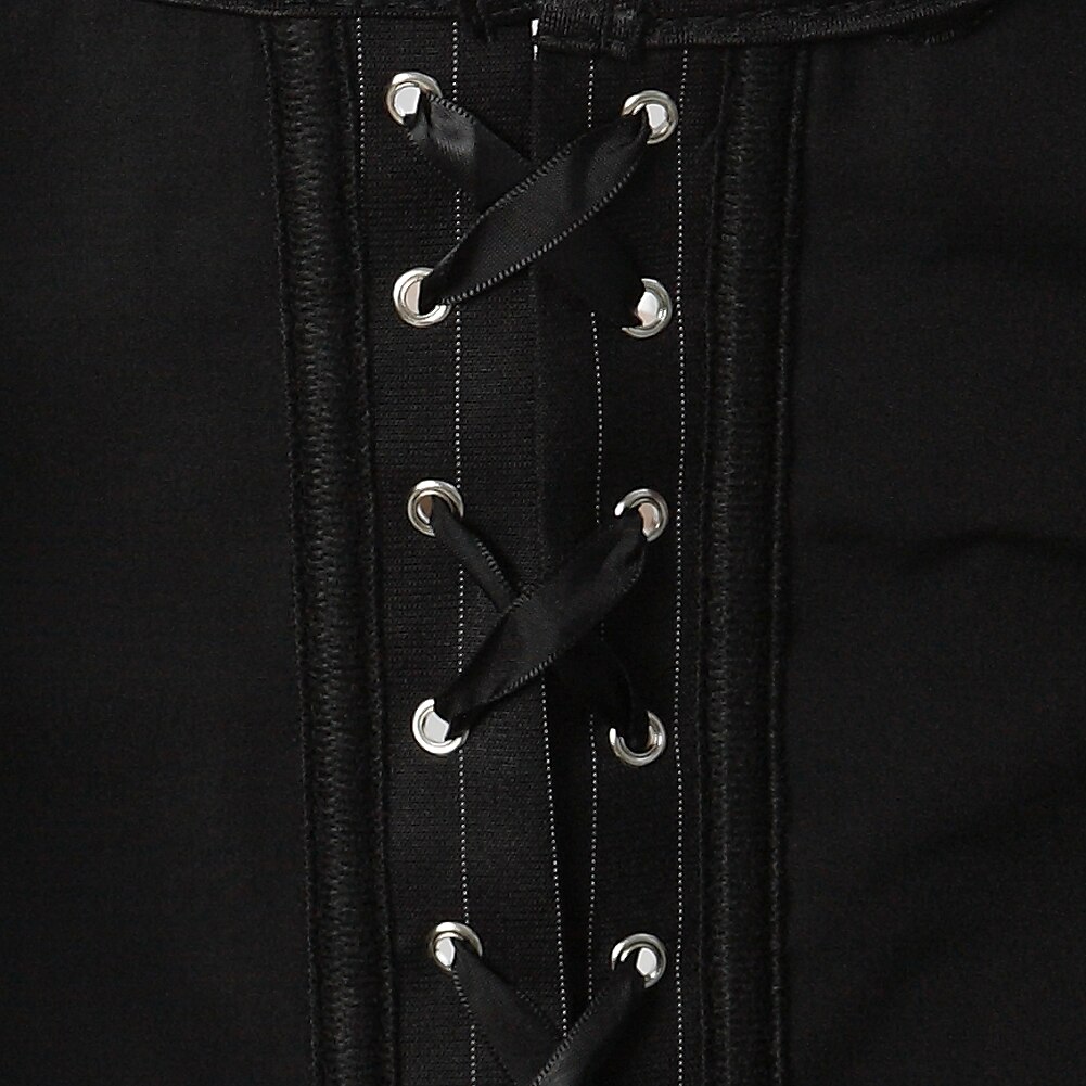 Frauen&#39;s Korsett gestreift Riemen sexy Outfit Underbust Korsett Taille Cincher Karosserie Gestalter schlank Korsett Plus Größe Schwarz vollbusiger oben