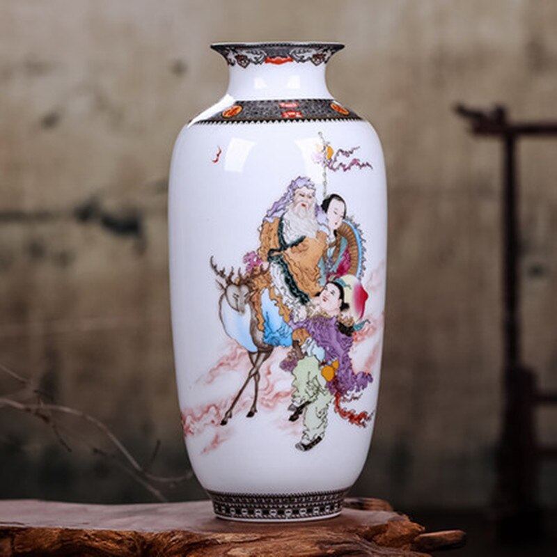 Jingdezhen keramik vase vintage kinesisk stil dyr vase fin glat overflade boligindretning møbler artikler  a610: B