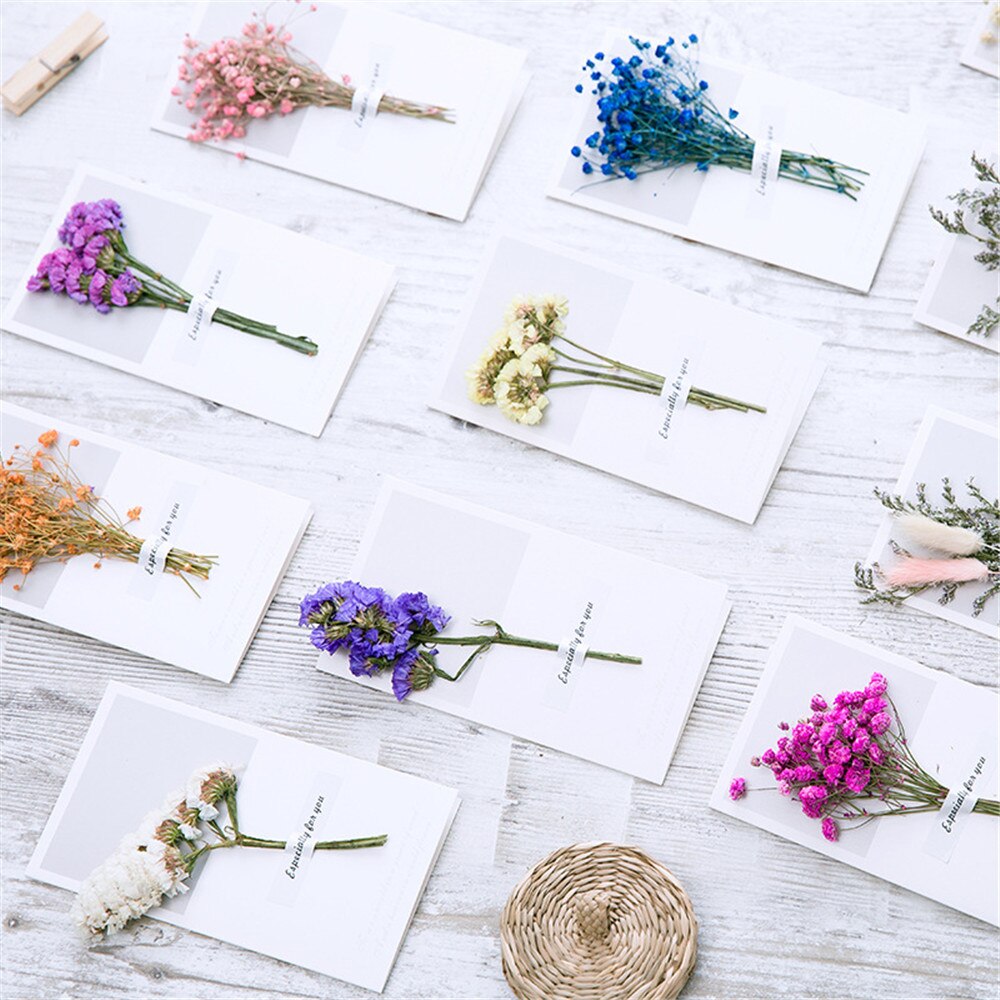 5pcs/set Retro Dry Flower Letter Papers Envelope Wedding Invitation Card Paper Handmade Greeting Card Letter Writing Paper