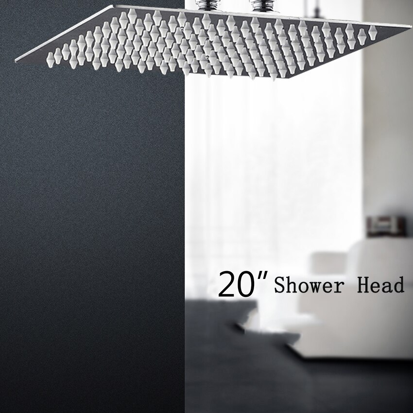 Kemaidi 6-24 tommer brusehoved loft firkantet rustfrit stål nedbør brusehoved top bruser badeværelse regnbruser hoved sprinkler