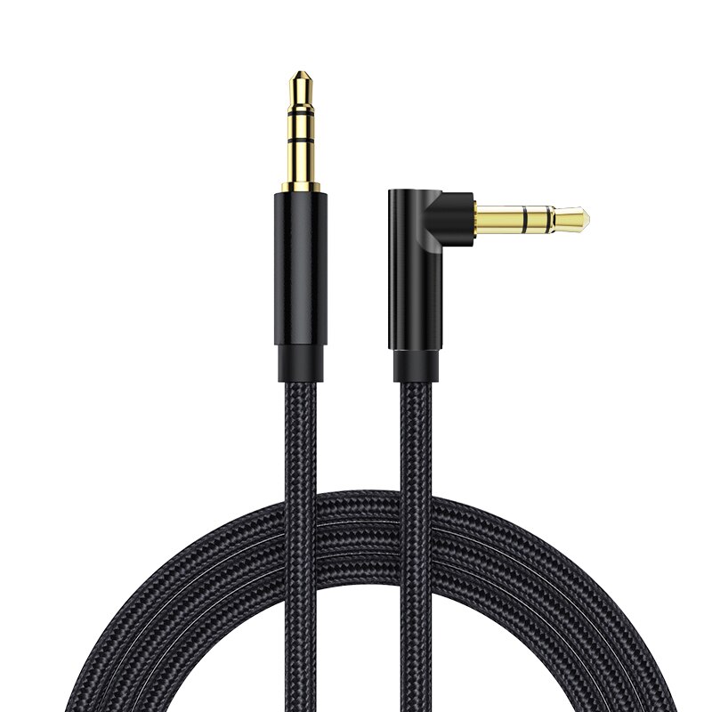 Kebiss AUX Cable Jack 3.5mm Audio Cable 3.5mm Jack Speaker Cable for Samsung Xiaomi JBL Headphones Car AUX Cord Headphone Cable: Black elbow / 3m