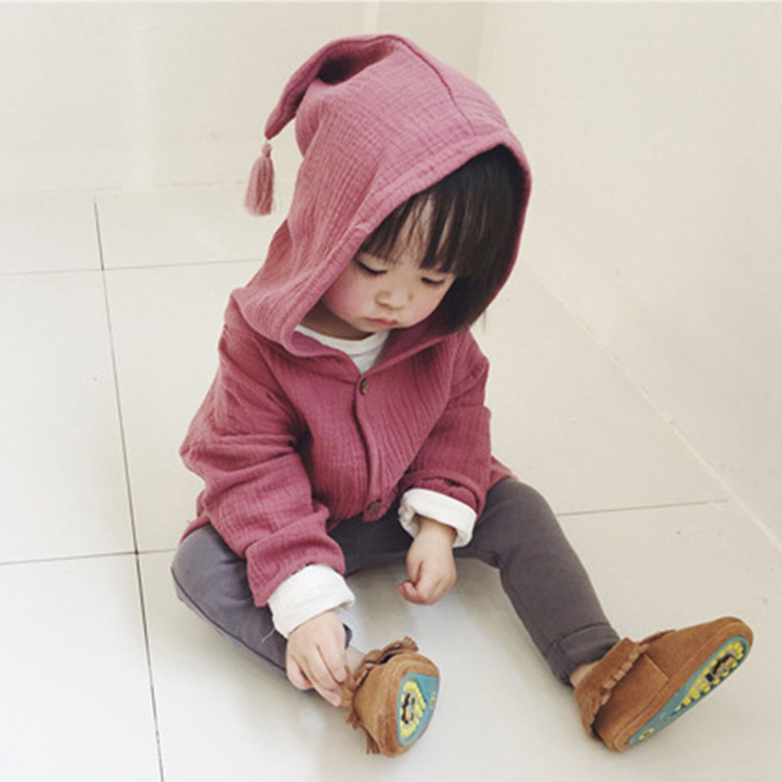 Jassen Peuter Baby Baby Kids Meisjes Jongens Kleding Solid Warm Hooded Jas Outfits Kleding Kinderkleding
