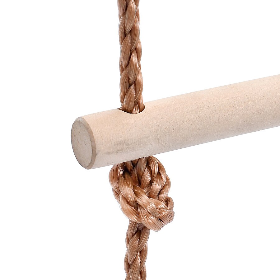Wooden Rungs Rope Swing Ladder Children Climbing Indoor Outdoor Garden Kids Sport Rope Swing Safe Fitness Climbing Ladder