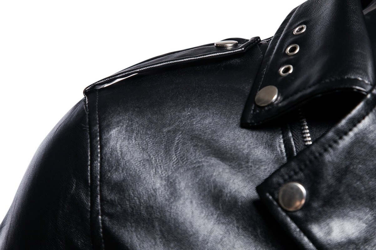Motor leren jas heren casual effen kleur slim fit rits lange mouw jas heren herfst pu heren jas