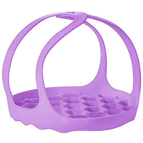 Pressure Cooker Sling Silicone Egg Rack Anti-scalding Steamer Rack Trivet Bakeware Lifter Compatible with 6/8 Qt Instant Pot: Purple