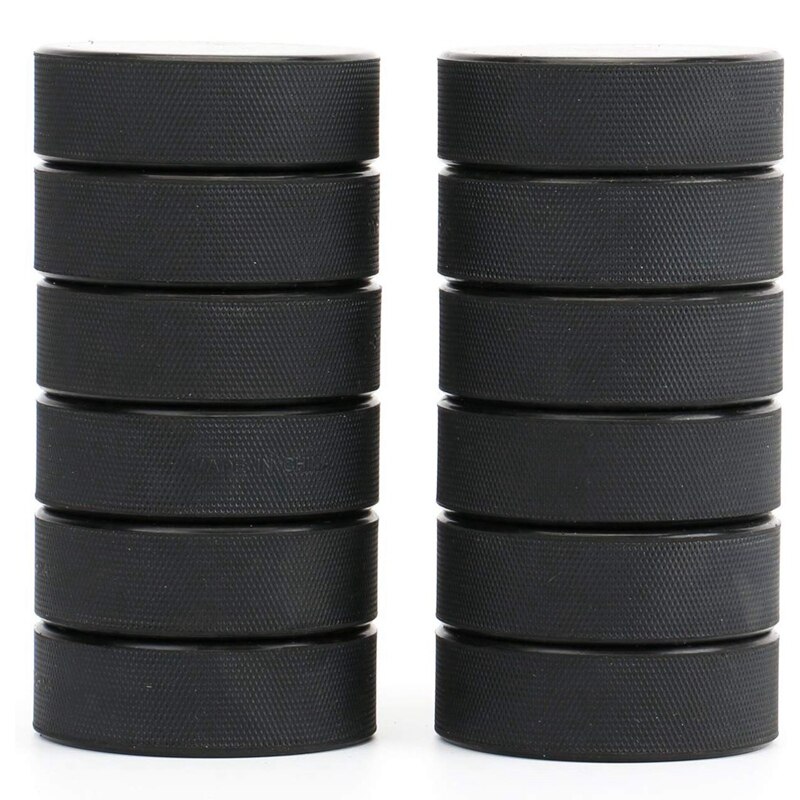 12 Pack Ice Hockey Pucks Winter Sporting Official Size Game Practice Bulk Sports Puck
