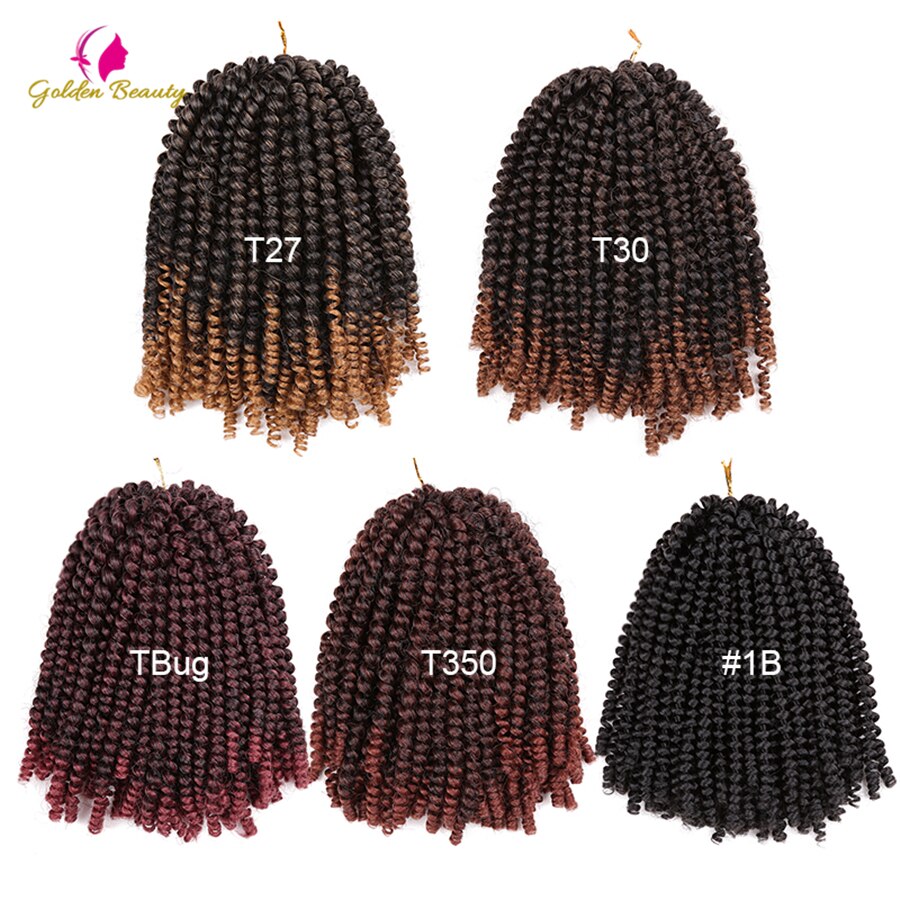 8inch Spring Twist Crochet Braids Synthetic Braiding Hair Crochet Hair Extensions 30 strands/pack Golden Beauty