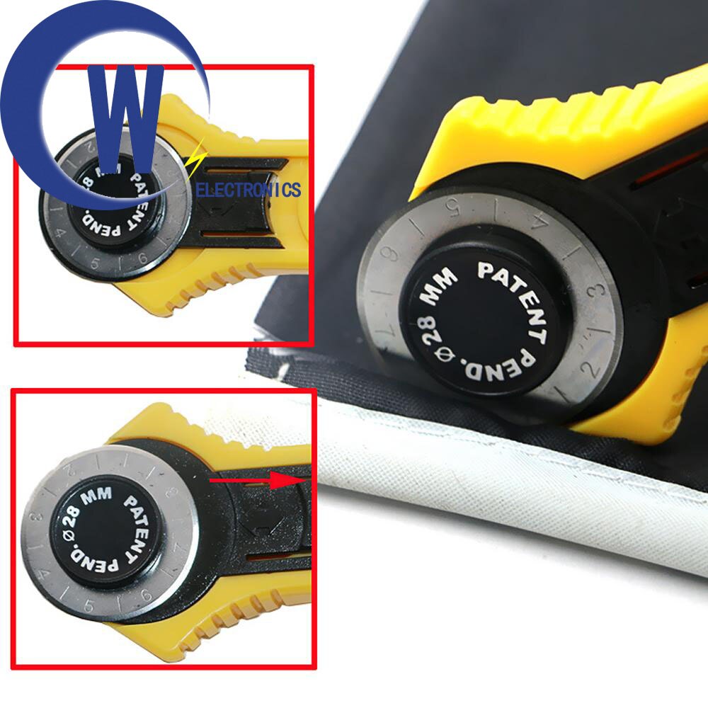 28mm Rotary Cutter Leather Craft Fabric Cutter Sewing Quilting Safety Tool
