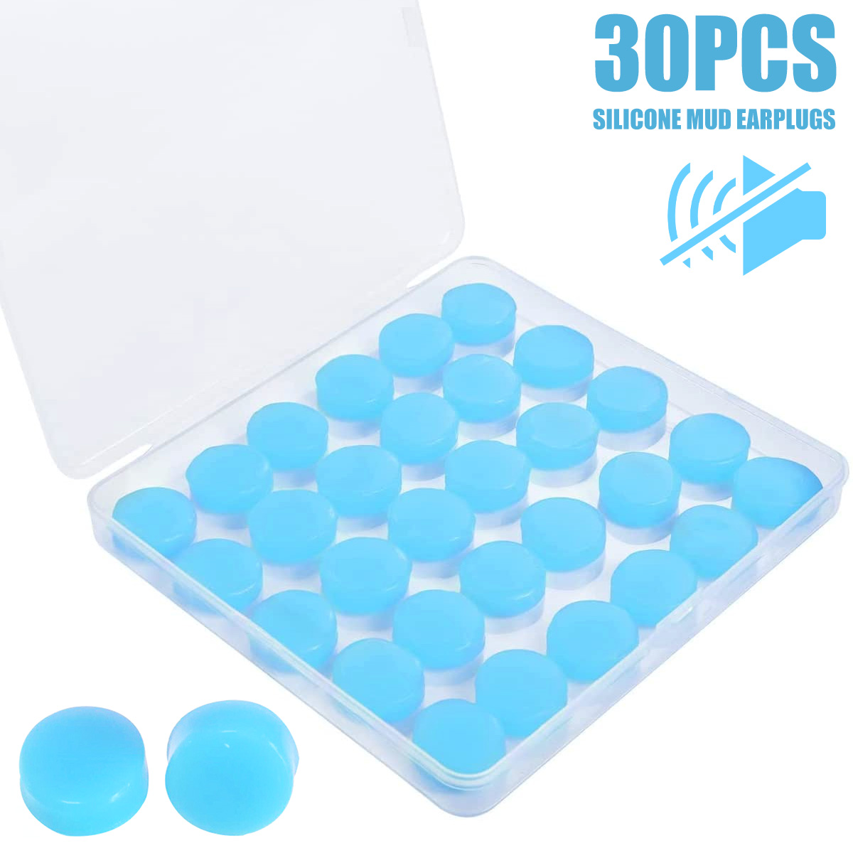 Bouchons d'oreille en Silicone réutilisables, 30/60 pièces, pour dormir, nager, voyage, travailler, étude, réduction du bruit, bouchon d'oreille Flexible: Or