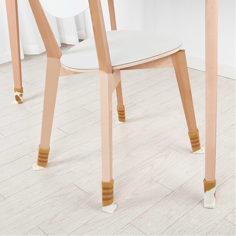 Calcetines antideslizantes para patas de gato, protectores para patas de Silla, para muebles, decoración del hogar de dibujos animados, 4 Uds.