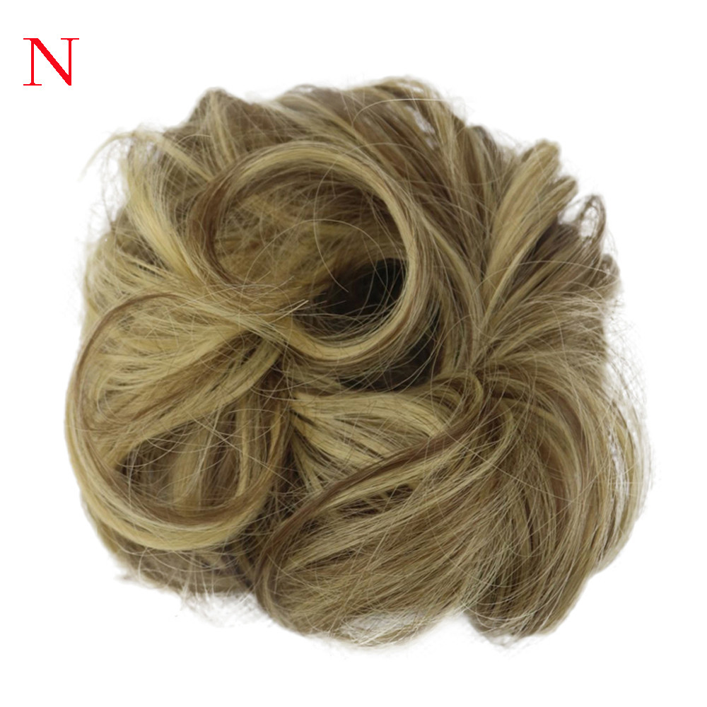 Femmes bouclés désordre chignon cheveux Twirl pièce Scrunchie Extensions coiffure couverture cheveux désordre chignon: N