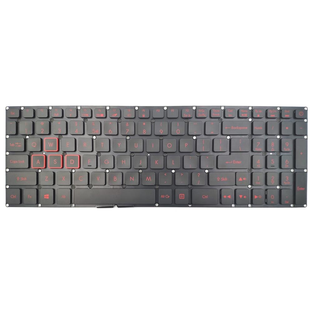 Til acer nitro 5 an515-51 n17 c 1 an515-52 an515-53- serie bærbar tastatur us sort med baggrundsbelyst uden ramme