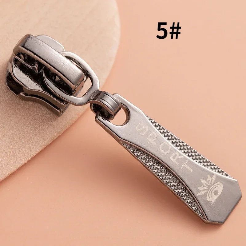 5 pezzi 3 # /5 # /8 # Cursori per cerniere in metallo per cerniere in resina/metallo/nylon Cursori per cerniere di ricambio per abbigliamento Forniture per cucito fai da te: nero