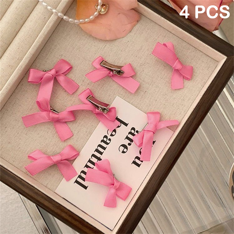 Horquilla con lazo pequeño para niña, Mini lazos para el pelo, accesorios para el cabello para niña: Plata