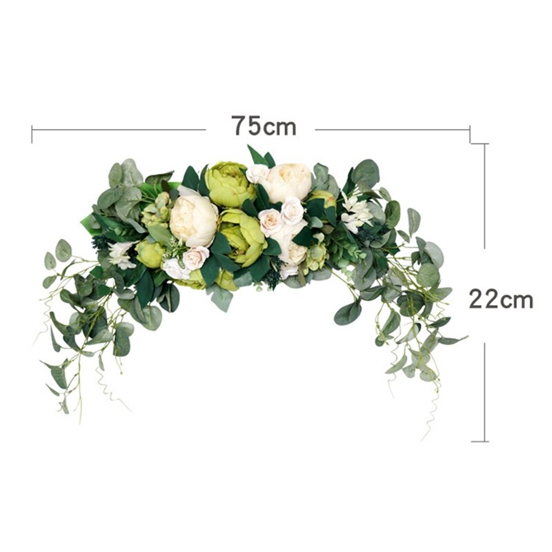 Kunstmatige Pioen Bloem Swag, Eucalyptus Krans Voor Deur Wedding Party Spiegel Tafelblad Stoel Thuis Decoratie