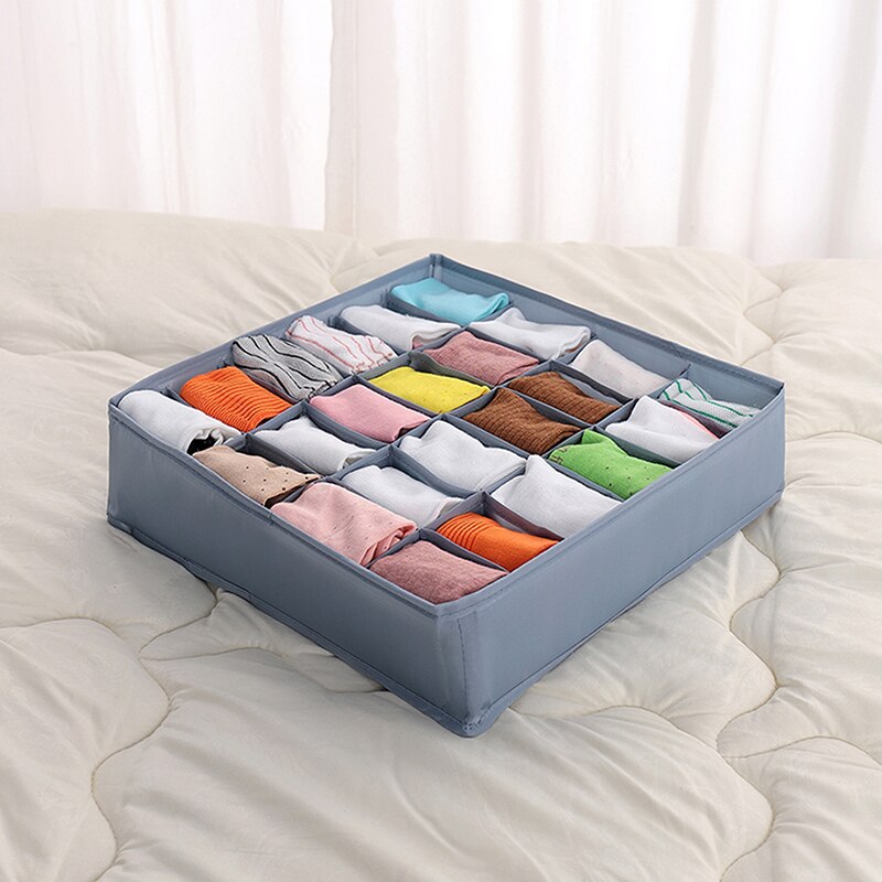 Wandschrank Organizer Lagerung Kasten Faltbare Unterwäsche Veranstalter Lagerung Teiler Schublade Organizer Socken 24 Gitter Kasten für Kleidung: Grün