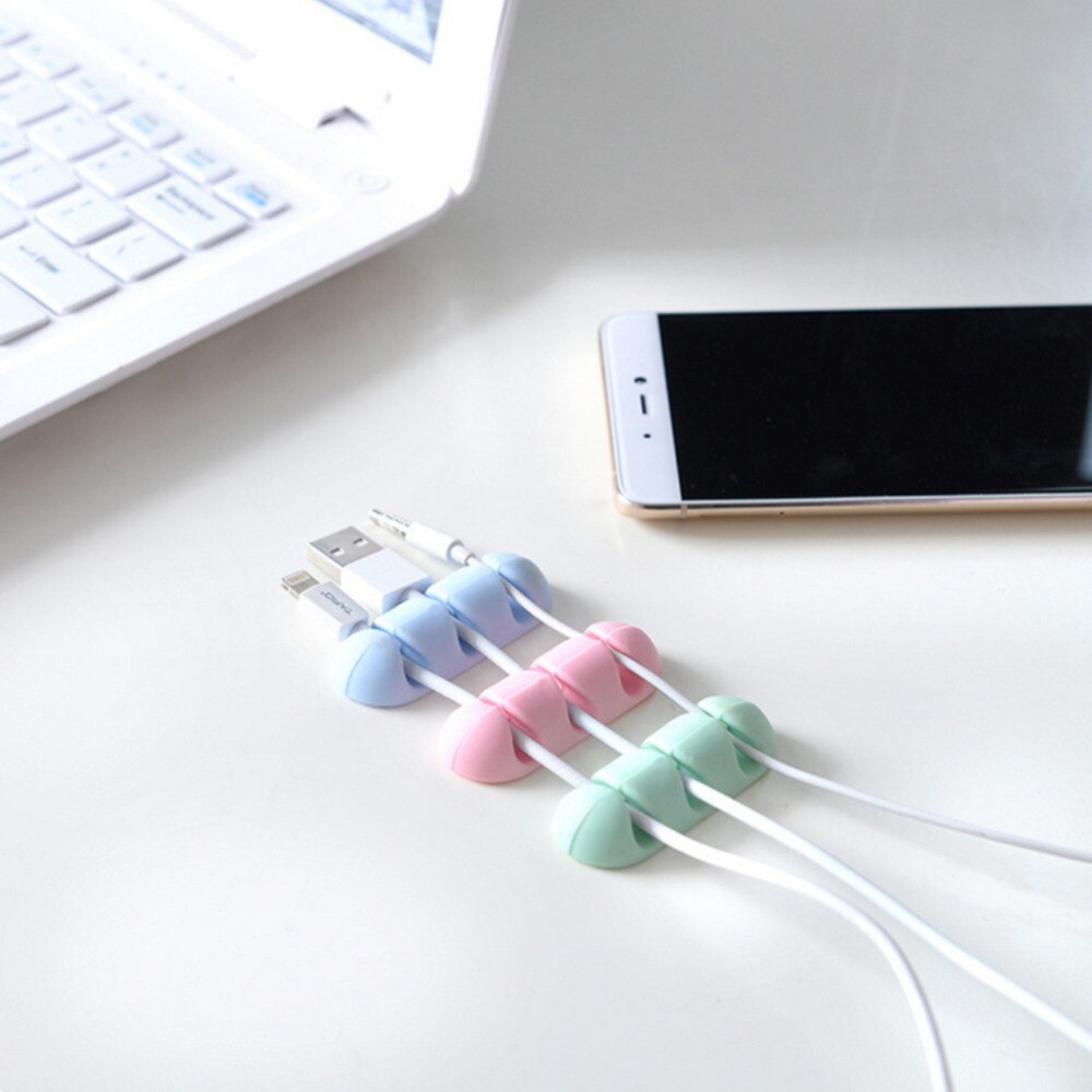 2Pcs/set Desktop Cable Winder Organizer Self-adhesive Wire Clips Tie Holder Data Lines Fixed Clamp Home Desktop Organizer