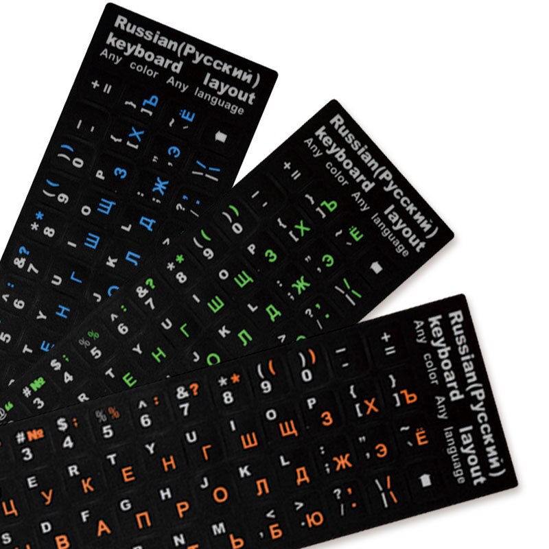 Koreansk/tysk/russisk/spansk/italiensk alfabet pvc-tastaturklistermærke til pc bærbar notesbog desktop arabisk/engelsk tastaturklistermærke