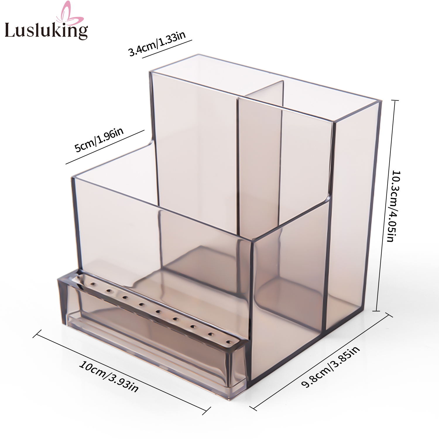 Taladro de uñas translúcido, organizador de productos para uñas, organizador de suministros, brocas para uñas, almacenamiento acrílico de 3 filas, herramientas para uñas, estante de exhibición: Negro