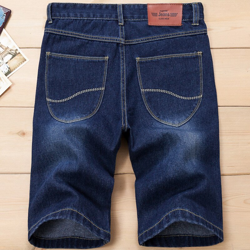 Sommer denim shorts mandlige jeans mænd jeans shorts herre boardshorts plus størrelse afslappede lige bukser i bomuld: 28