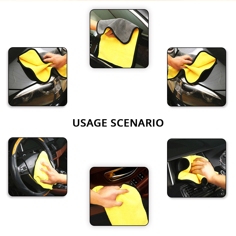 Auto Care Wash Tools 800gsm Polishes Paint Cleaner Thick Plush Microfiber Car Cleaning Microfibre Wax Polishing Detail Detailing