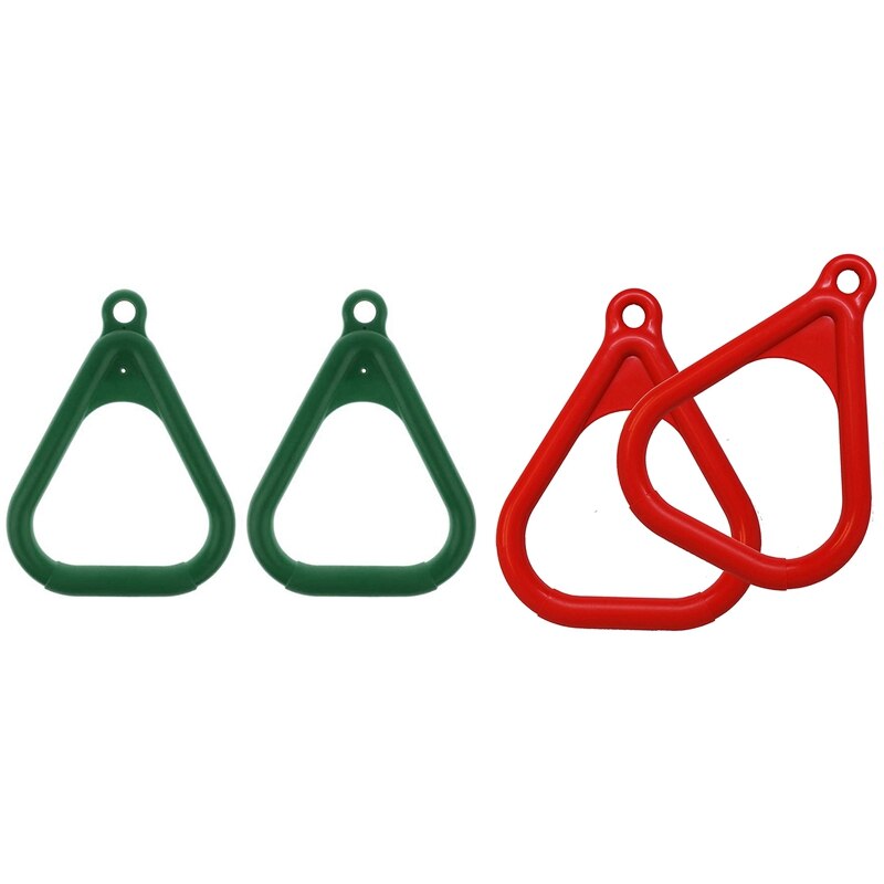 4 Stk Trapezring Schaukel Set - Trapezförmige Ring - Kunststoff - Rot & Dunkelgrün: Default Title