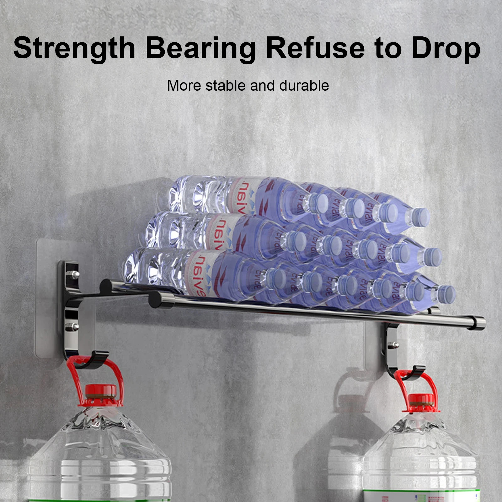 Barra de toalla de baño sin clavos, accesorios de baño, soporte de toalla de aluminio de doble barra, soporte de toalla de mano de ducha de 2 niveles, 40 CM, 50 CM, 60CM