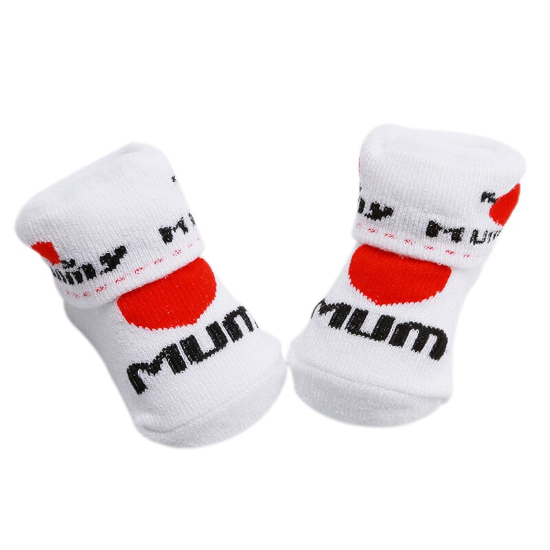 Baby Socken Gummi Slip-beständig Boden Socken Love Dad Liebe Mama Cartoon Kinder Socken Für Mädchen Jungen