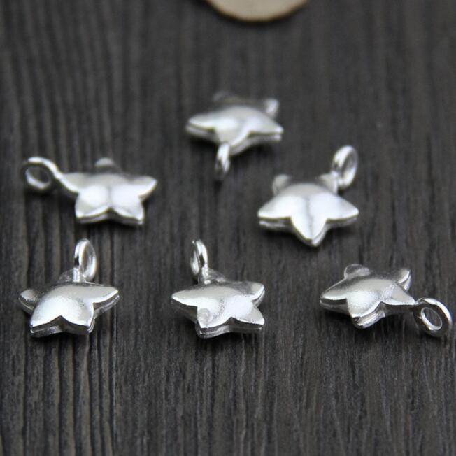 3 handgefertigte thailändische 925 -anhänger aus massivem sterlingsilber 925 kleine anhänger Ich bin Jahrgang-stil, diy-schmuck, Mini-Stern-anhänger