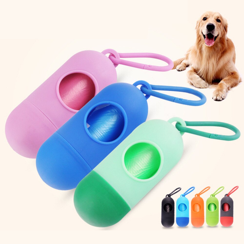 Bolsa de transporte de Bolsa para popó con forma de perro de mascota con forma de hueso de píldora colorida, conjunto de bolsas ecológicas para Bolsa para popó de desechos de mascotas, suministros para perros