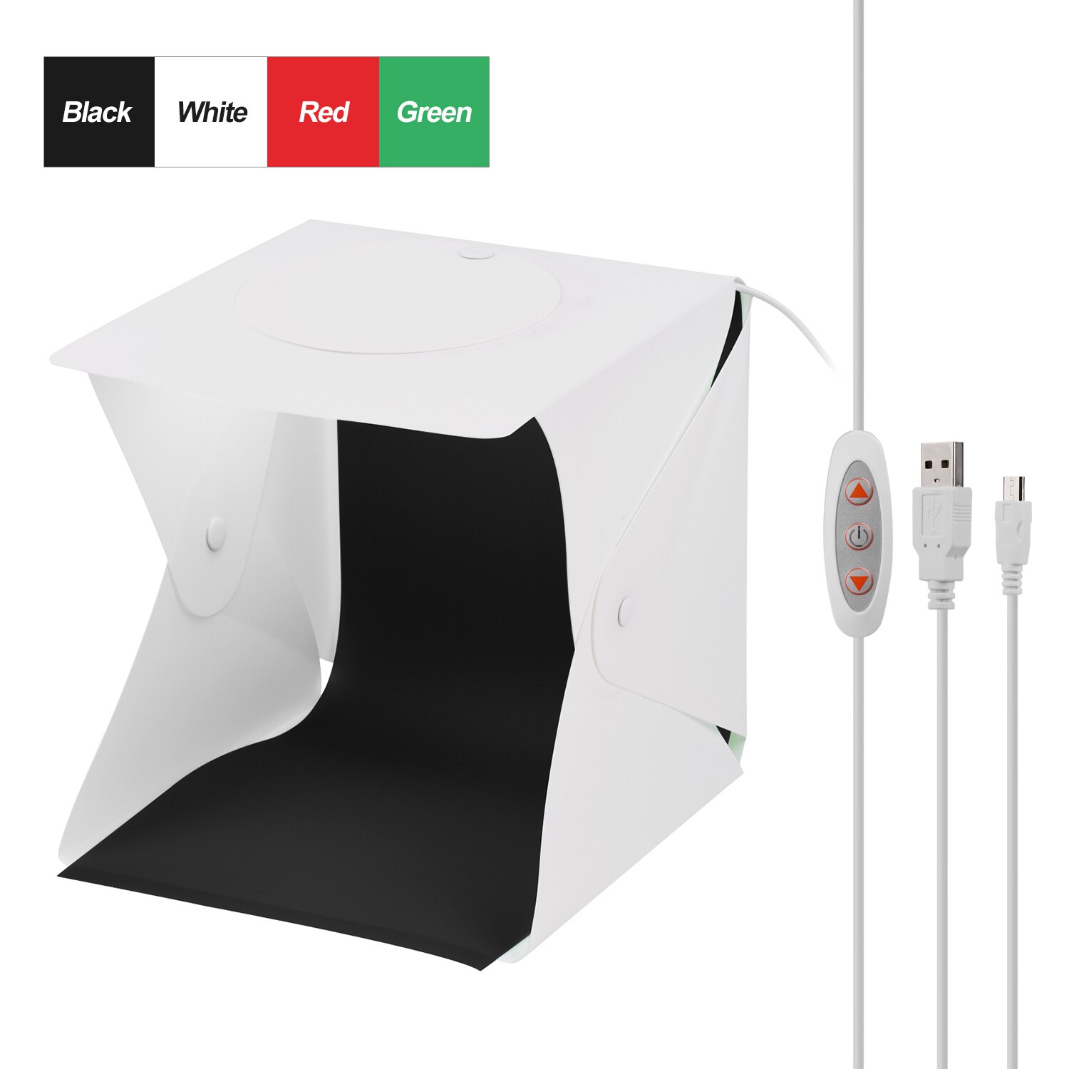 22*23*24 Cm Opvouwbare Studio Light Box Led Foto Fotografie Schieten Tent Softbox 5500K Met Wit zwart Groen Rood Achtergronden