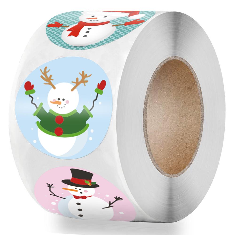 50-500 stuks 6 ontwerpen sticker sneeuwvlok kerstlabel geschenkdoos decoratie sticker gelukkige kerstdag dierenstickers papier: Blauw