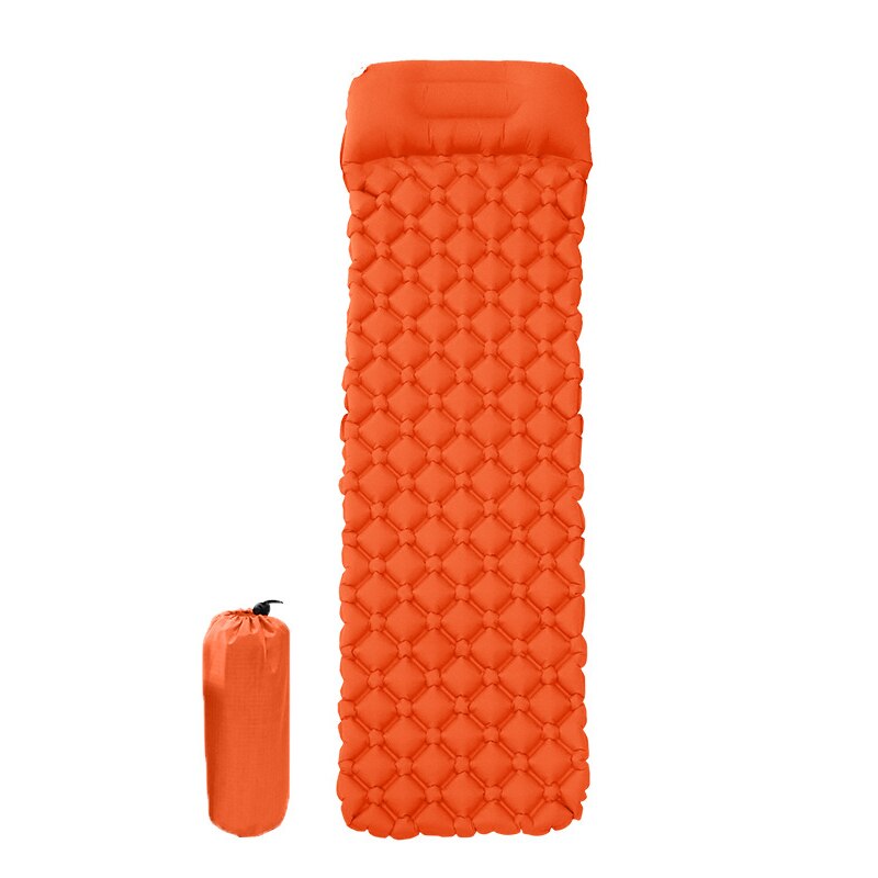 Coussin de couchage Camping gonflable Tpu camping avec oreiller matelas d'air coussin de couchage pique-nique randonnée autres activités tapis de plein air: orange
