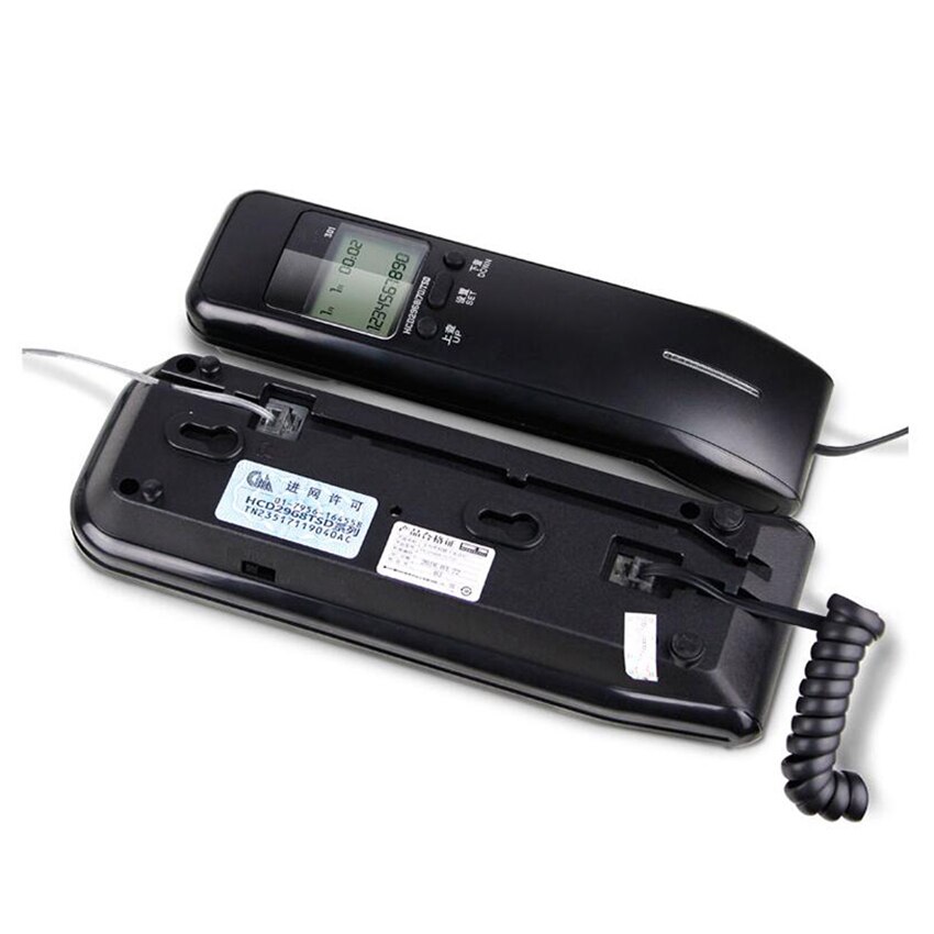 Trimline Corded Phone with Dual LCD Display, Caller ID, Dual Systems, Adjustable Ringtone Volume Desk Wall Telephone for Home