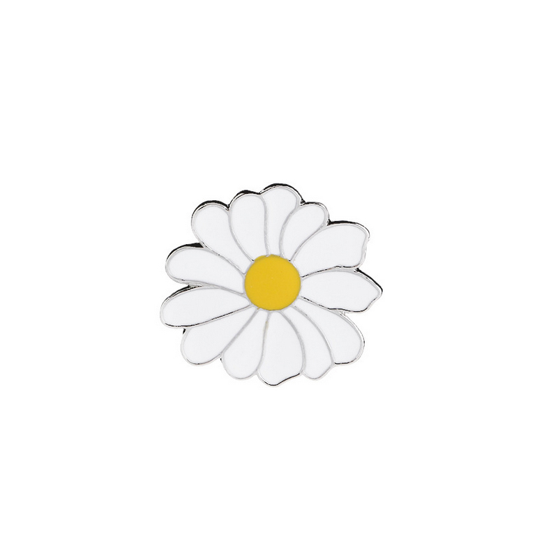 1 stuk cartoon witte madelief metalen badge broche knoopspelden spijkerjasje speld sieraden decoratie badge voor kleding revers spelden
