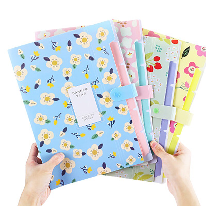 Floral 6 into the student file cover clamp small and pure and fresh data folder organ office stationery paper bag