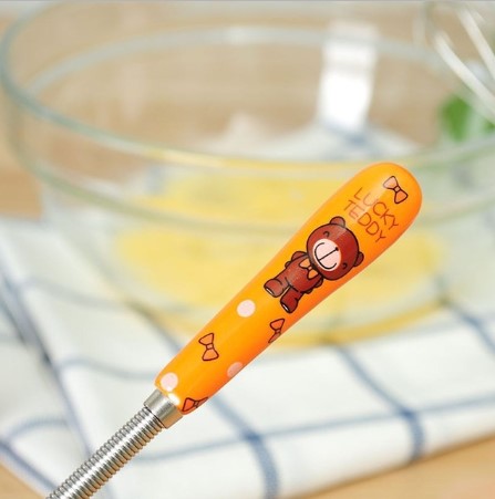 Multifunctionele Keramische Handvat Rvs Hand Ei Kloppers Keuken Gadgets Ei Roeren Garde Roterende Keuken Accessoires: Orange