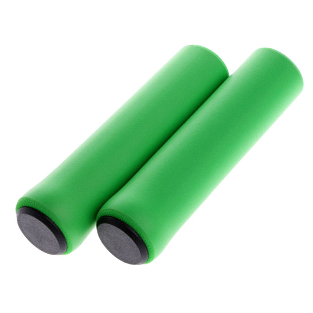 Cycling Bike Bicycle Gear Grips Mountain Bike Rubber Handlebar Soft Ultralight Grips Anti-skid Shock-absorbing Bike Part: Green