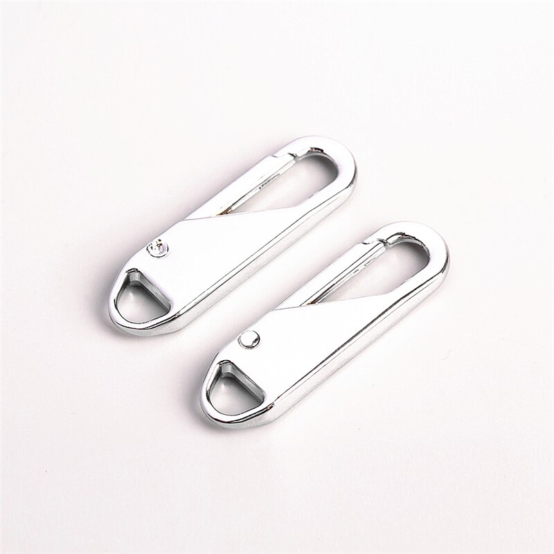 50pcs Metal Zipper Puller Replacement Zipper For Zipper Slider Apparel Bag Suitcase Instant Zipper Fixer: sliver