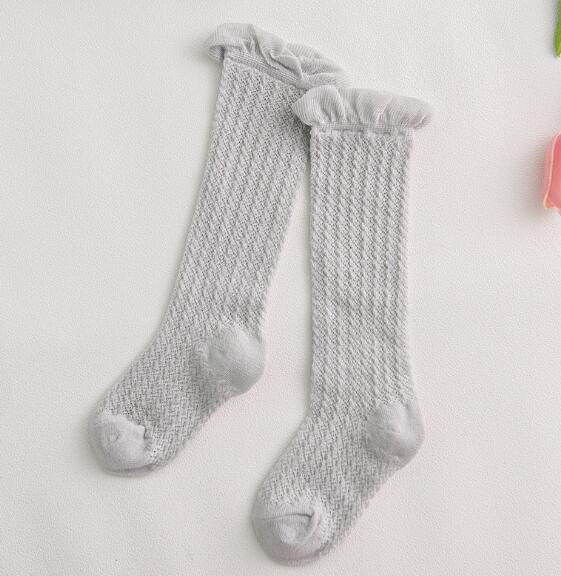Zomer Dunne Baby Kind Losse Beenwarmers Mosquito Katoenen Baby Mesh Baby Knie Hoge Been Warm Meisjes Jongens Kousen: gray 1to2year knee