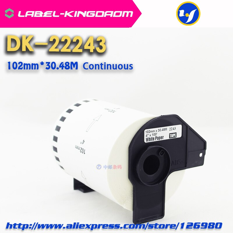 5 Refill Rolls Compatible DK-22243 Label 102mm*30.48M Continuous Compatible for Brother QL-1060 Label Printer White Paper DK2243