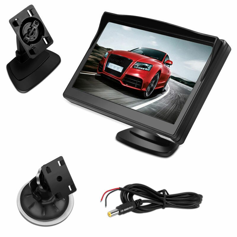 -5 tuuman 800 x 480 tft lcd hd sn -näyttö kahdella kiinnitystelineellä auton peruutuskameralle/peruutuskameralle/dvd/mediasoittimelle