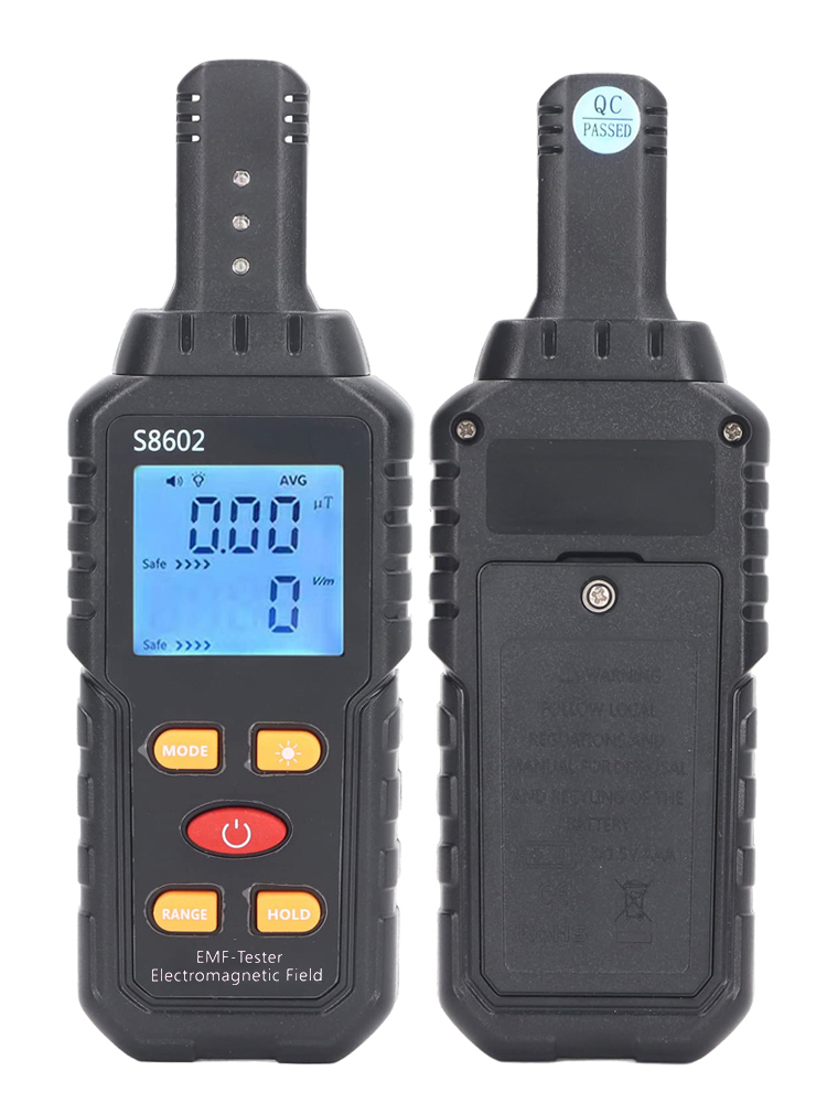 3-in-1-EMF-Messgerät S8602, Strahlungsdetektor für elektromagnetische Felder, EMF-Tester für Zuhause, EMF-Detektor, Geisterjagd-Ausrügestochen