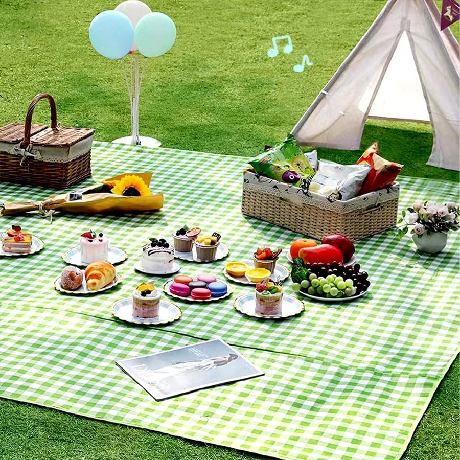 1 st, ultrastor picknickfilt, bärbar vattentät picknickfilt, rutig picknickmatta för stranden, picknickfilt för campinggräsmatta