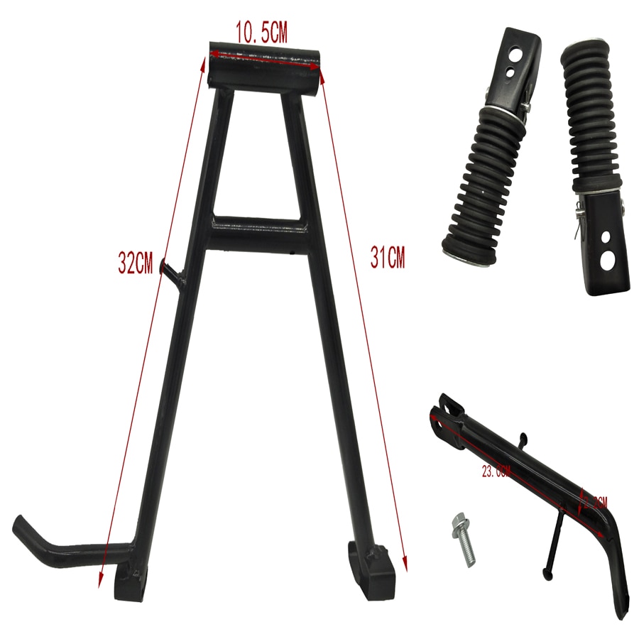 A66 Motorcycle GN125 Centerstand Parking Stand Adjustable Kickstand Foot Side Stands Foot Pegs Footrest Seat Pedal